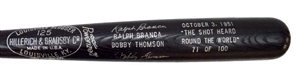 Bobby Thomson & Ralph Branca Autographed Black "The Shot Heard Round The World" Bat